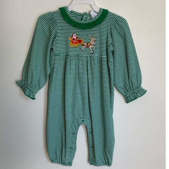 Ishtex Sleigh‎ Applique NWT Romper 9mo. - Picture 1 of 3